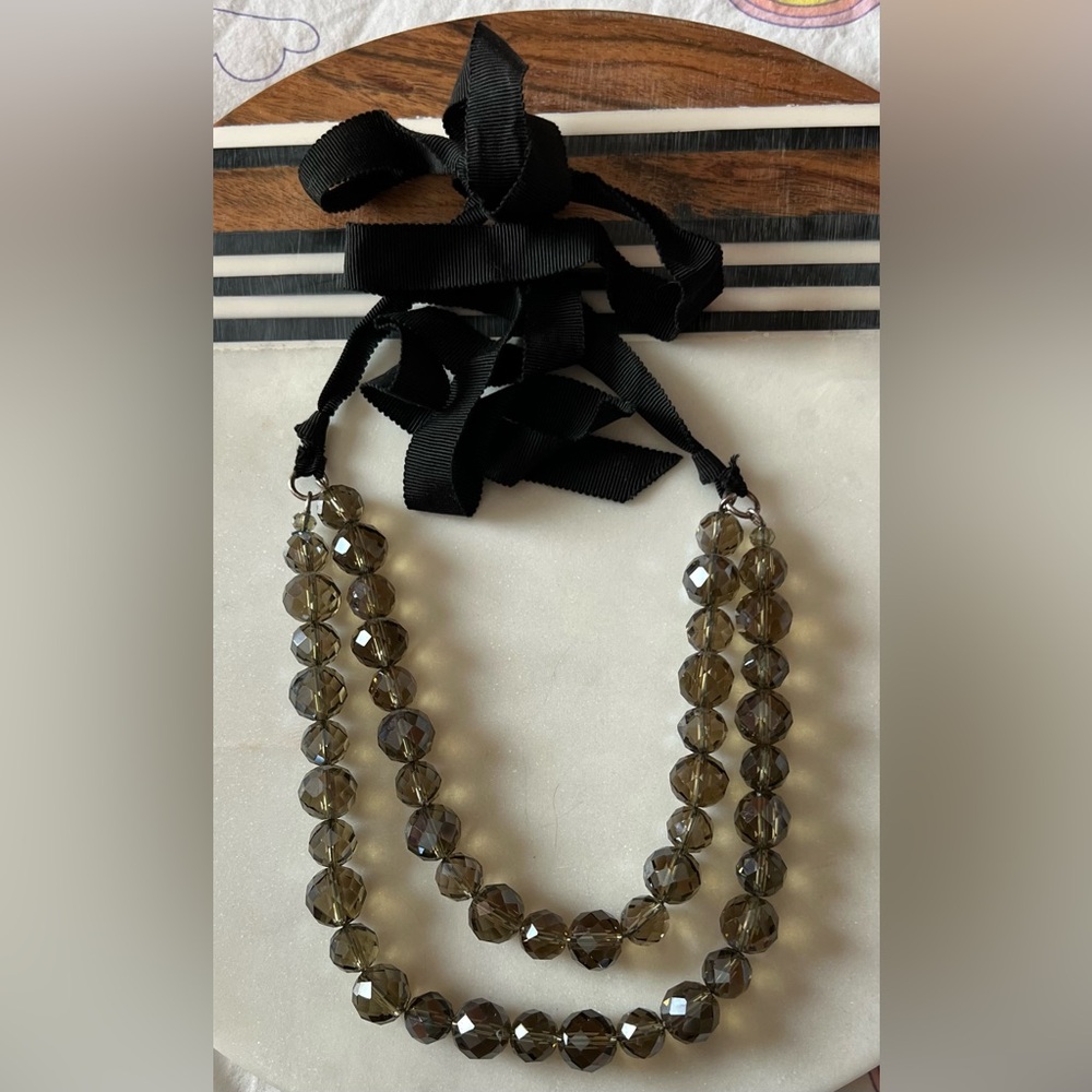 Ann Taylor black tie necklace
